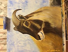 The translation of the text into English is: "Tar Acrylic, canvas on cardboard."