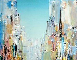 城市 S 丙烯，画布