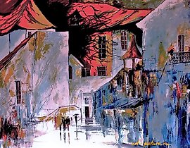 "French little dog, acrylic, canvas"