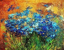 "Violet oil, canvas"