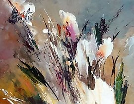 花束 油画，画布