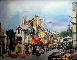 城市维耶尔宗（法国）丙烯，画布