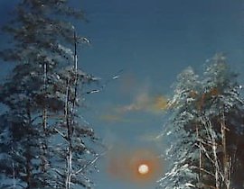 The translation of "Ночной лес масло, холст" into English is "Night forest oil, canvas."