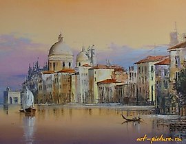 大运河 油画，画布