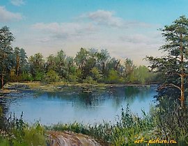 夏季风景 油画 布面