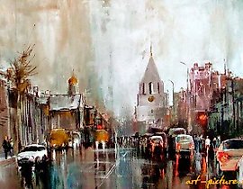 Спасская башня油画，画布