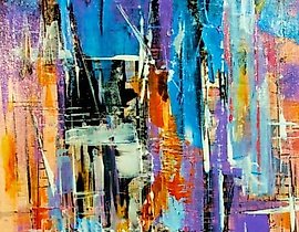 This translates to "This is acrylic, canvas" in English.