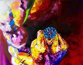 "Thrown" (illustration for the song by Andrei Kuzmenko) Canvas, oil paint