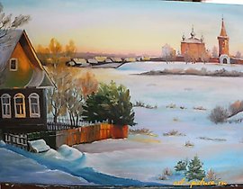 "Winter Dawn canvas, oil"