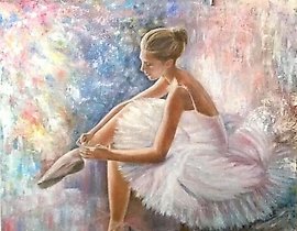 "Ballet Dancer, oil on canvas"