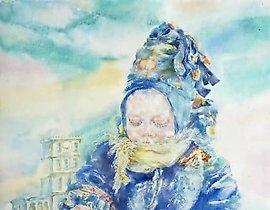 "Pictures on sand, watercolor, paper"