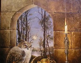 Натюрморт с совой холст/масло 