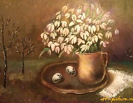 雪花莲 油画/帆布