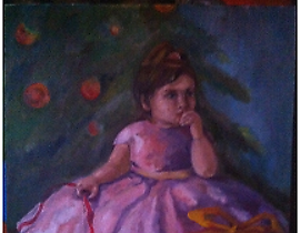 Christmas. Oil, canvas on cardboard.