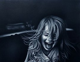 情感 喷绘，画布