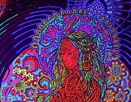 "Pacha Mama Fluorescent Acrylic, Canvas"