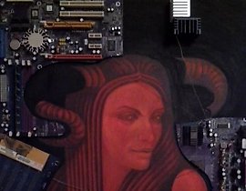 "Our Time DSP, acrylic, motherboards, string"