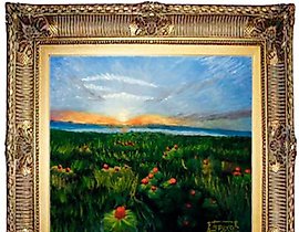 "Inspiration Van Gogh canvas on cardboard, oil, brush"