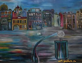 Houses | Дома Oil on canvas | Холст, масло