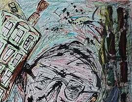 Portrait of a New Yorker | New Yorker  
Pencil, pastel and ink on paper | Pencil, pastel, ink, paper