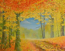 "Autumn - a game of colors, canvas, oil."
