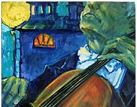 The translation of "Violoncellist Холст, масло" into English is "Cellist Canvas, oil."