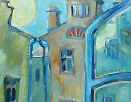 城市中的水果 100x50 37 布面油画