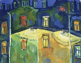 "Night Walk, Canvas, Oil"