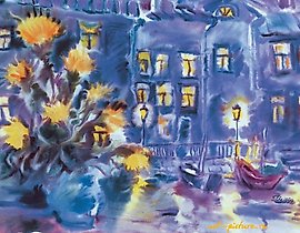 The text "Баркаролла акварель" translates to "Barcarolle watercolor" in English.