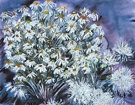 The translation of "Белый акцент Акварель" into English is "White Accent Watercolor."