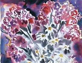 Катя и цветы Акварель translates to:

卡蒂亚和花 水彩

If you have more text to be translated or any other requests, feel free to let me know!