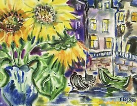 "Sunflowers Watercolor"