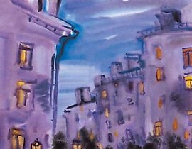 The translation of "Тихий вечер Акварель" into English is "Quiet Evening Watercolor."