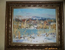 冬季风景 油画，画布