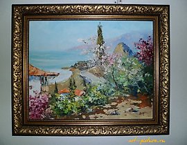 "Spring in Crimea, oil on canvas"