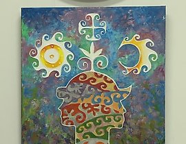 一起画布，油画