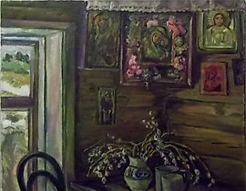 In the village of Katishi, butter, canvas.