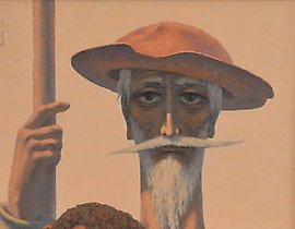 "Don Quixote and Sancho Panza, oil painting"