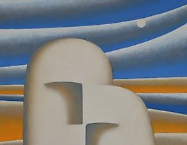 The text translates to "Planet Earth Canvas, oil" in English.