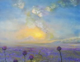 The translation of "Крымское поле Холст/масло" into English is "Crimean Field Canvas/Oil".