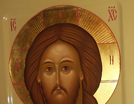 The handwritten icon of Jesus Christ, the Savior. Wood, tempera, gold.