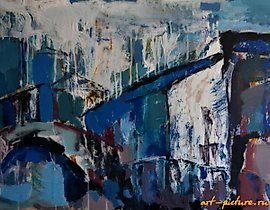 城市风景 油画 板材