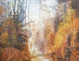 "Autumn forest oil, canvas"