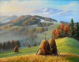 The translation of "Осеннее утро Масло" into English is "Autumn Morning Oil."