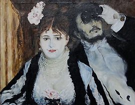 在画框中（P. O. 雷诺阿的画作复制品），油画布，油画