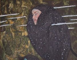 美人鱼（银色小鱼）。古斯塔夫·克林特的作品复制，画布，油画。