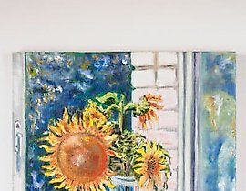 "Sunflowers oil, canvas"