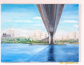 "Bridge oil, canvas"