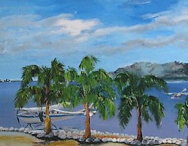 飞机在水性丙烯和画布上。