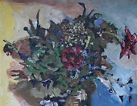 Bouquet with Peonies. Canvas, oil. 80 x 70 cm.